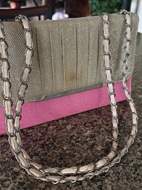 Stylish Pink and Gold Women's Shoulder Bag